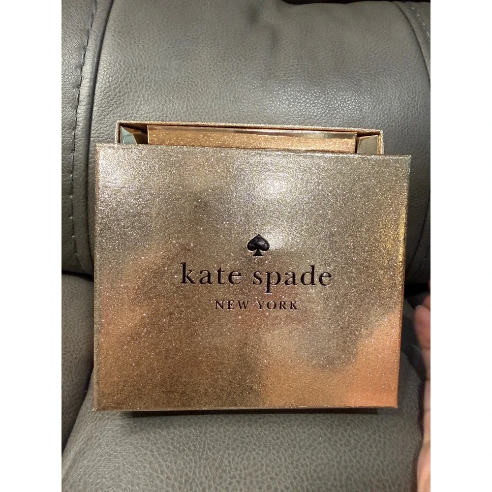 Kate Spade Boxed Small Metallic Saffiano Slim Cardholder Glittering‎ Rose KE816